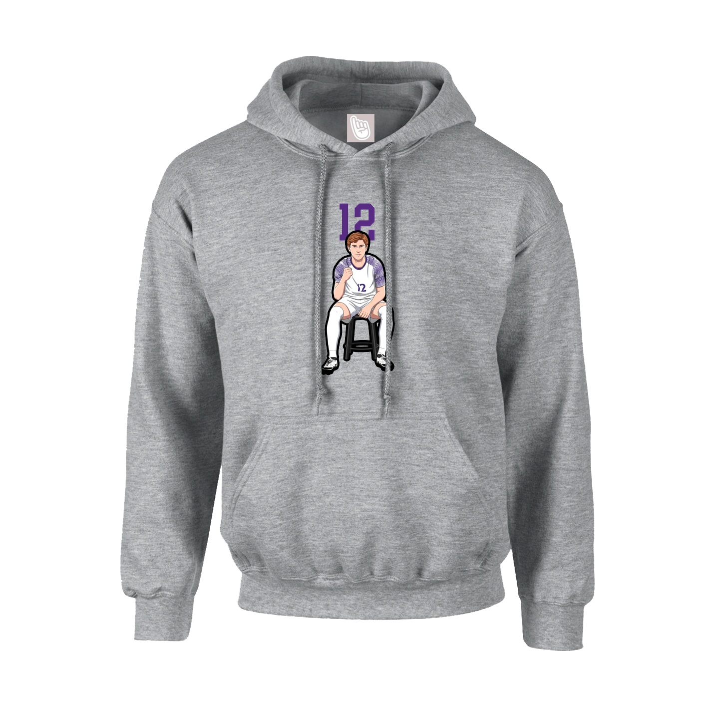 Youth Hoodie — Number Top in Grey