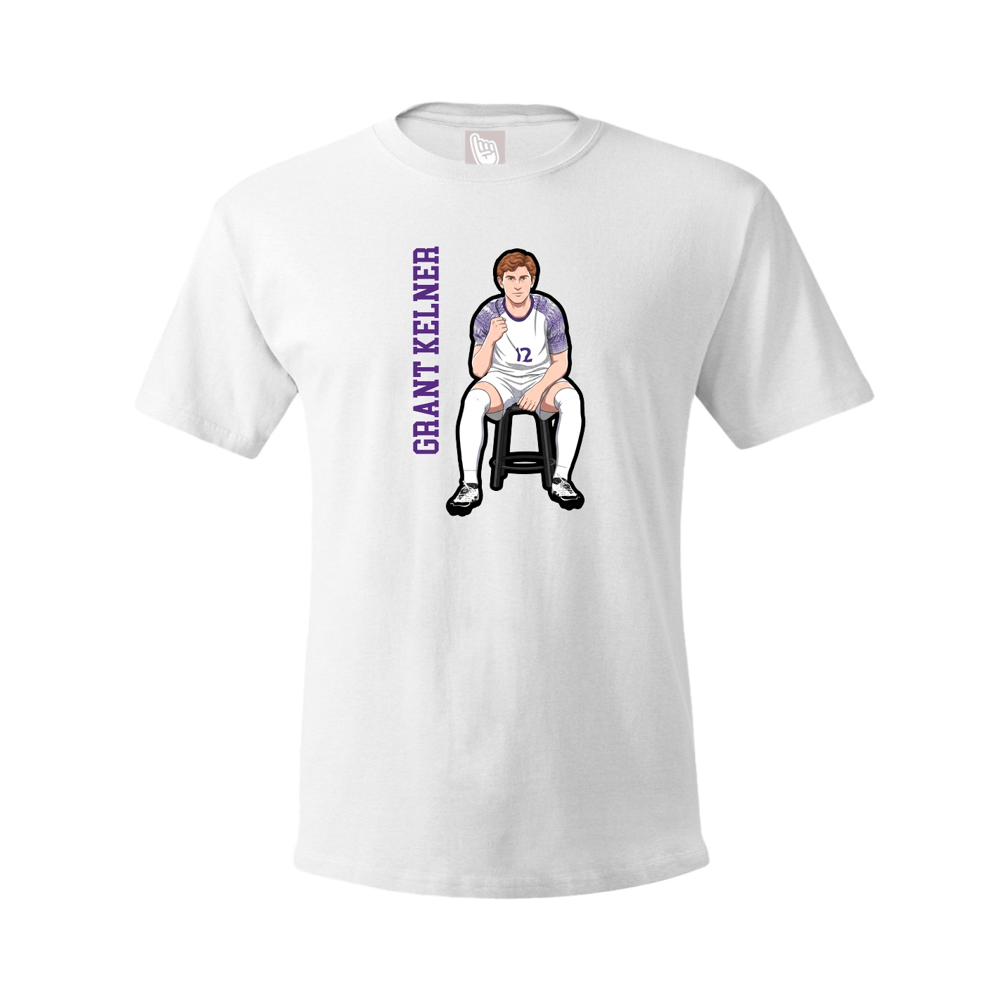Youth Tee — Name Vertical in White