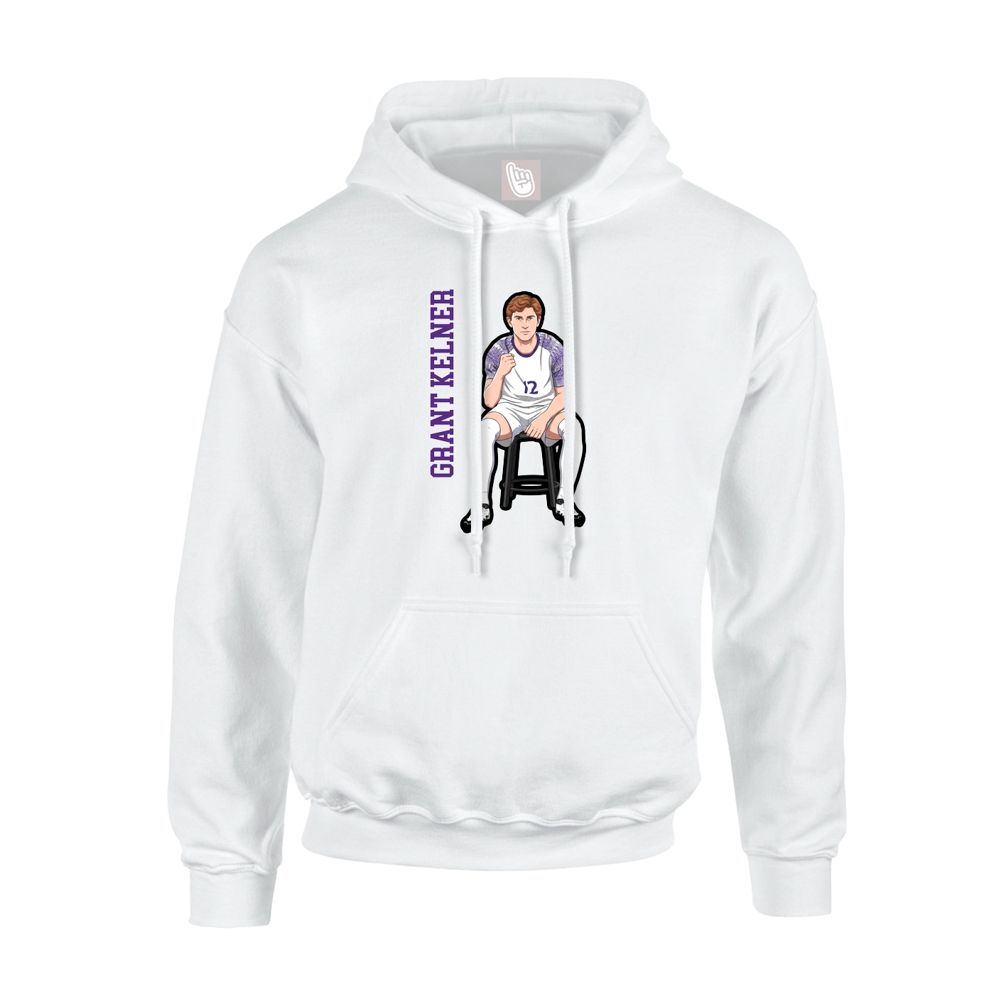 Hoodie — Name Vertical in White