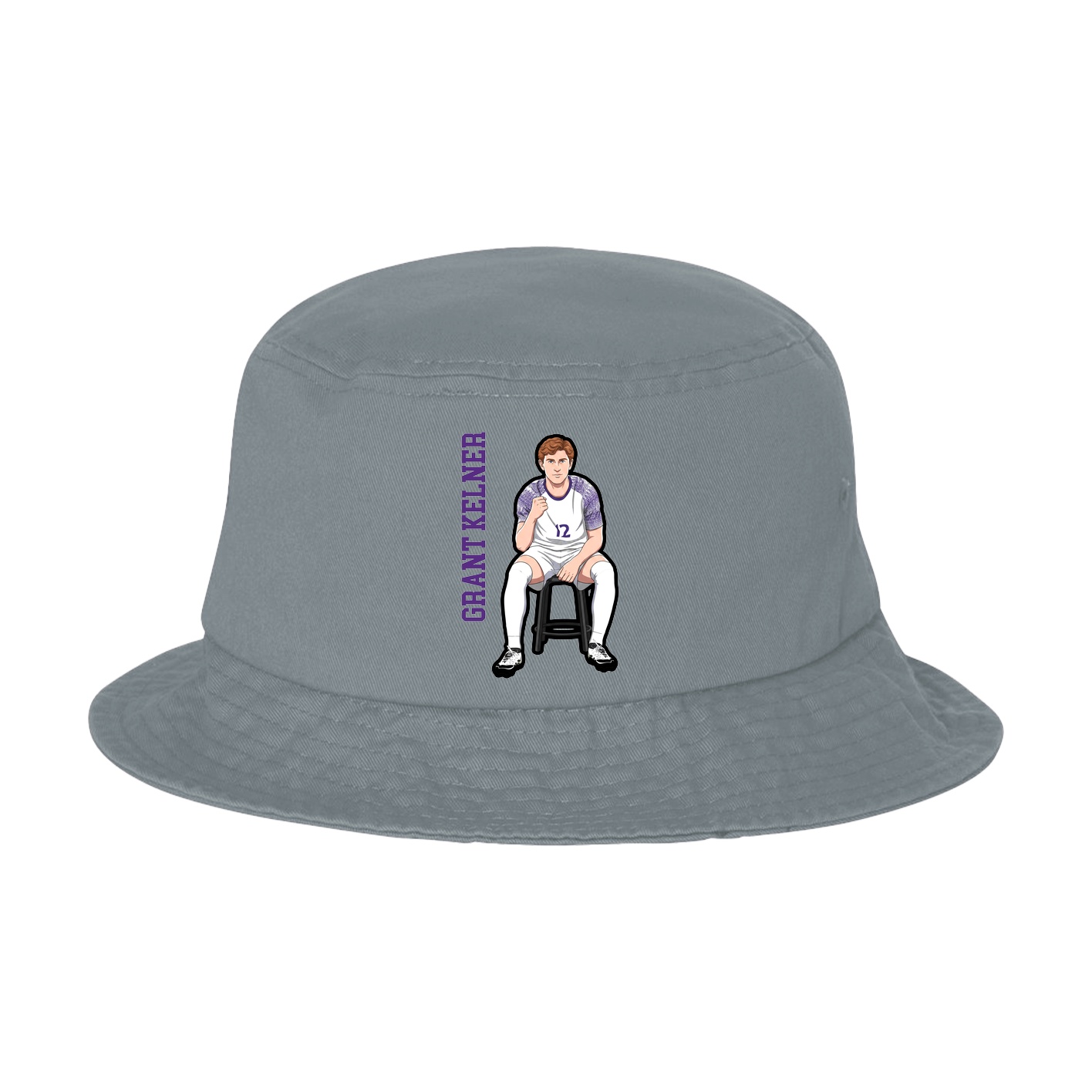 Bucket Cap — Name Vertical in Grey