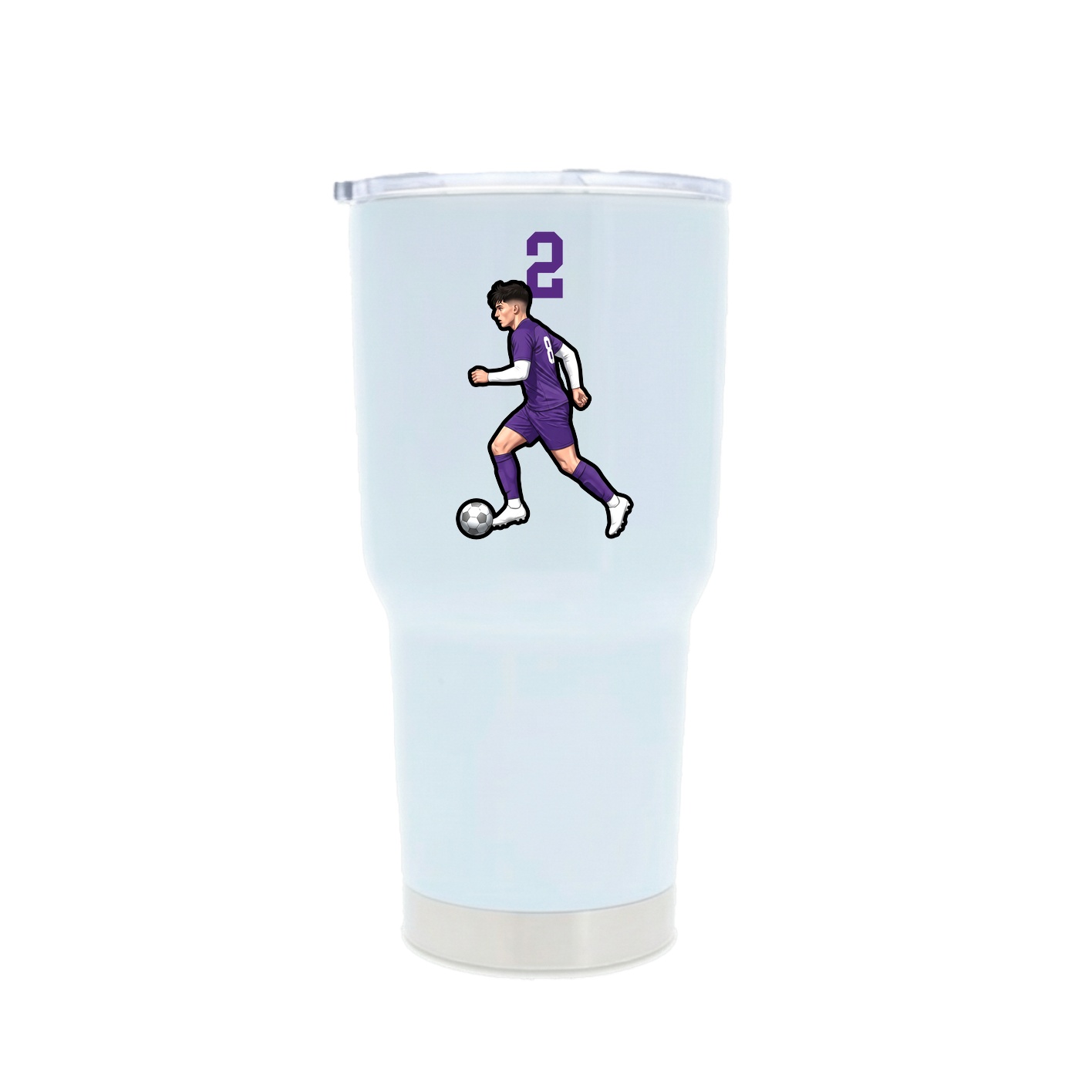 30oz Stainless Steel Tumbler — Number Top in White