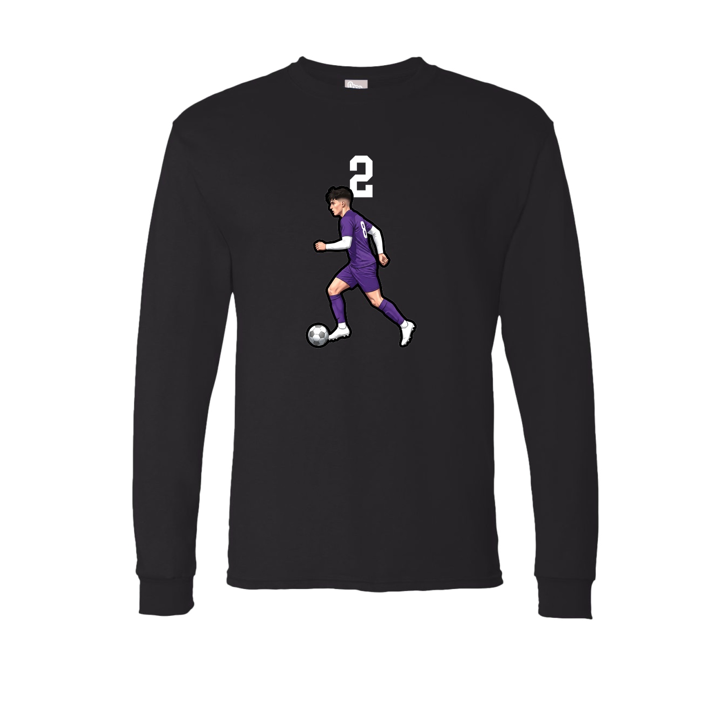 Long Sleeve Tee — Number Top in Black