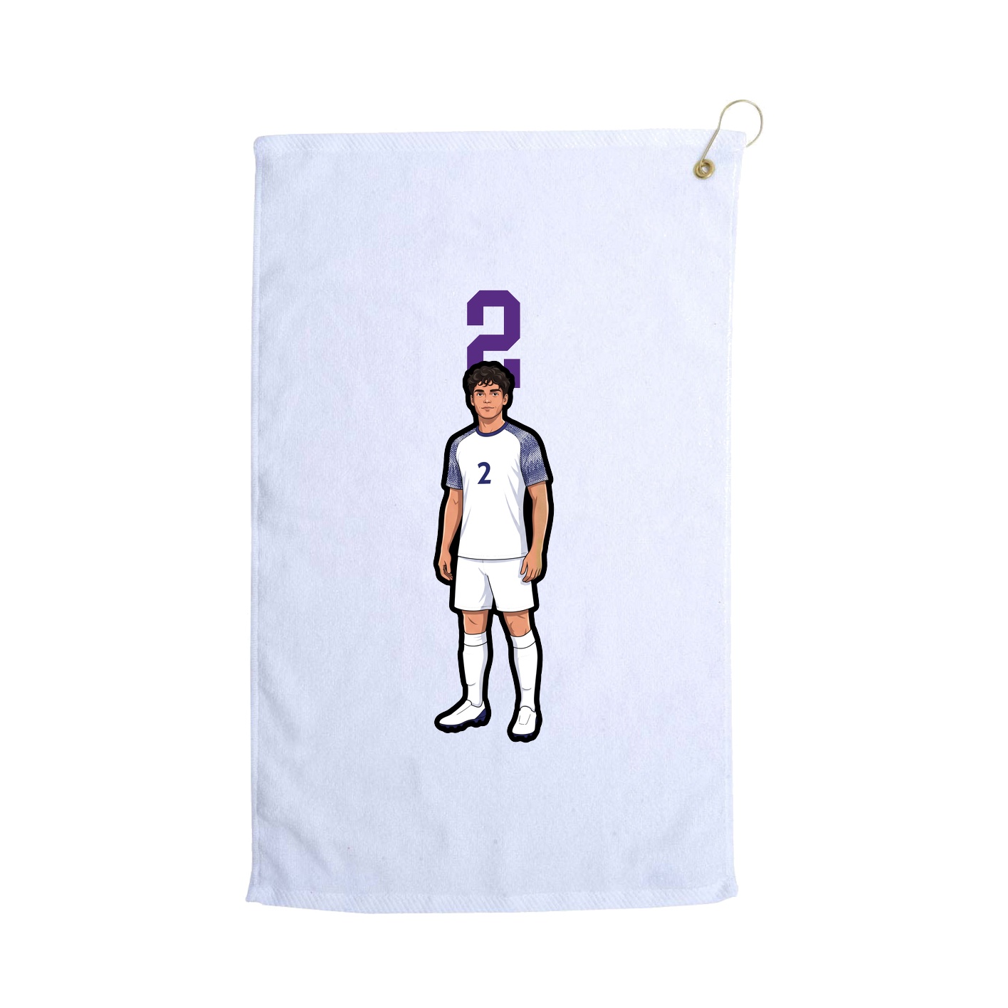 Golf Towel — Number Top in White