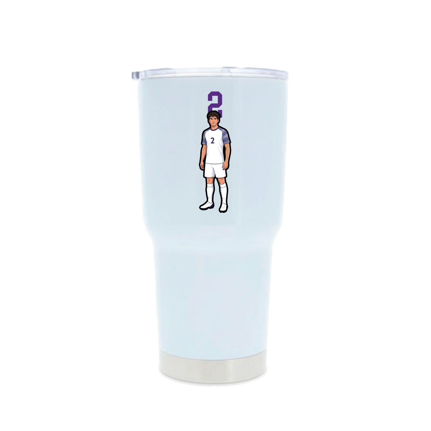 30oz Stainless Steel Tumbler — Number Top in White