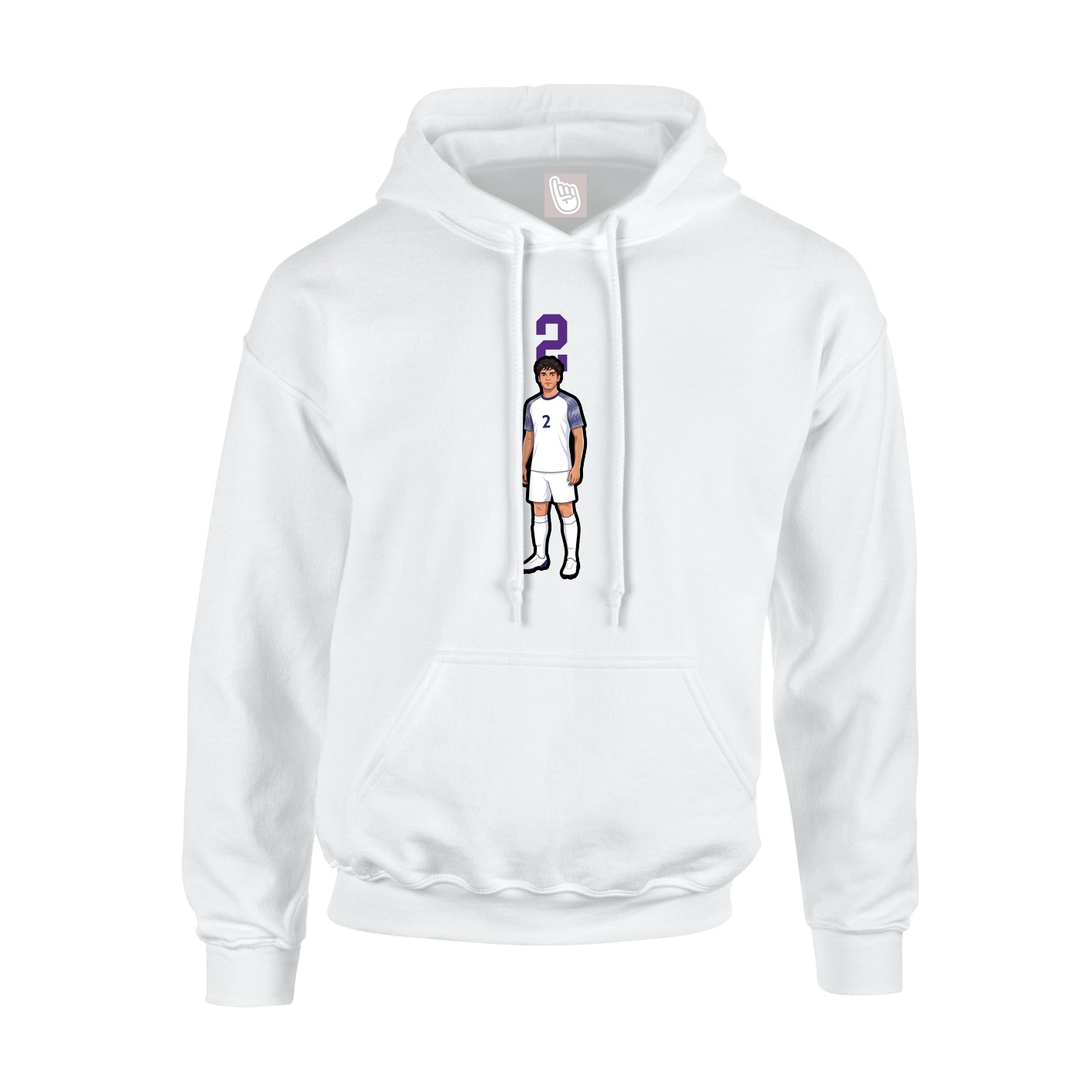 Hoodie — Number Top in White