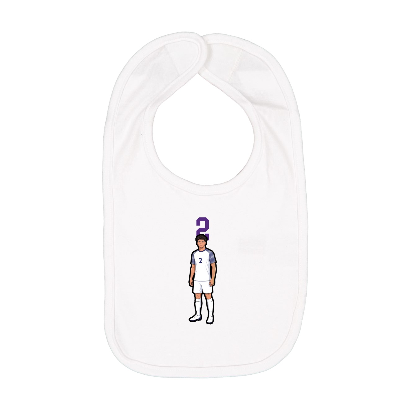 Infant Bib — Number Top in White