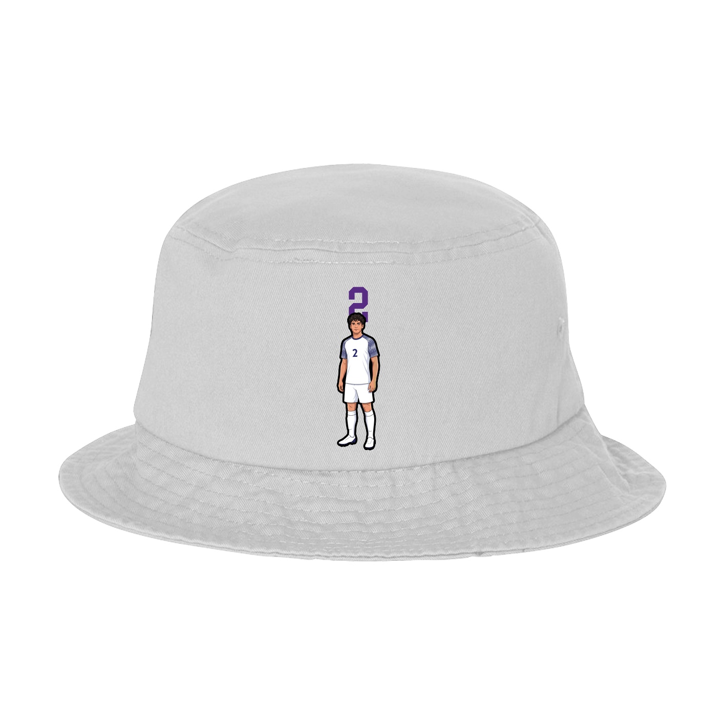 Bucket Cap — Number Top in White