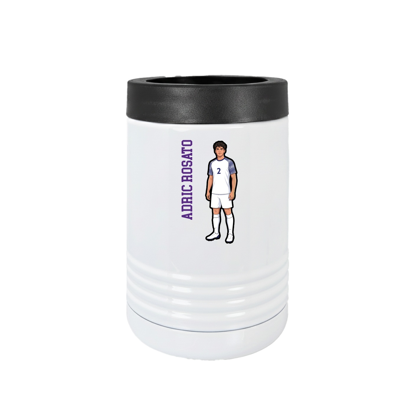 Beverage Holder — Name Vertical in White
