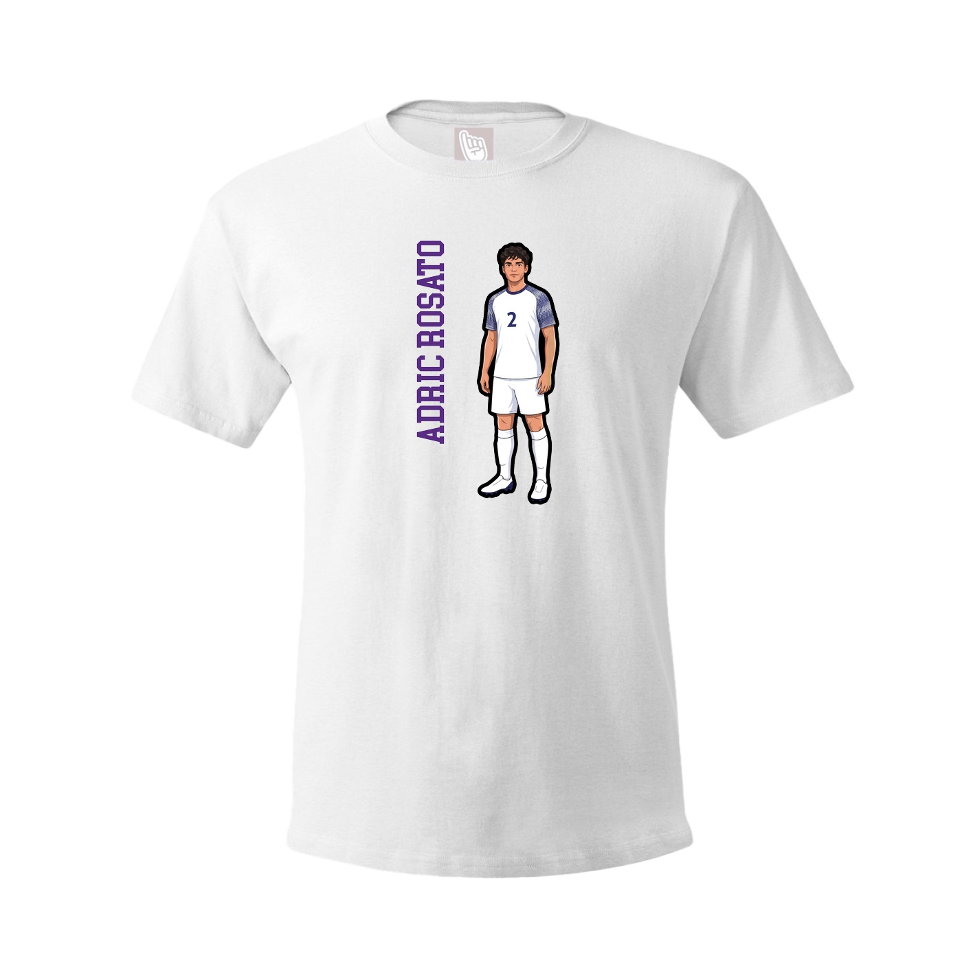 Tee — Name Vertical in White