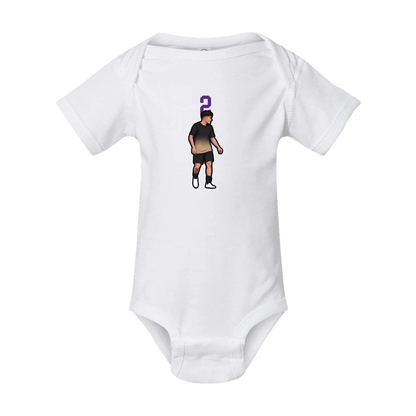 Baby Onesie — Number Top in White
