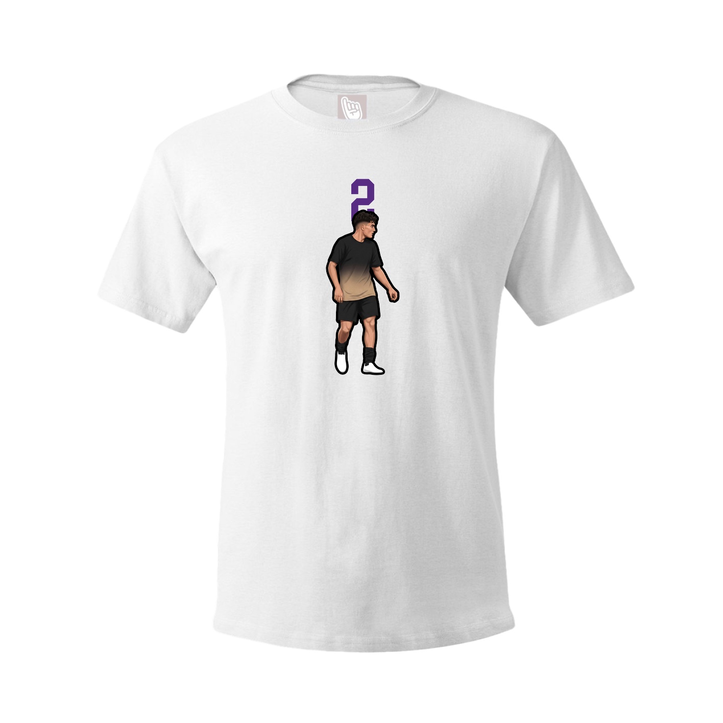 Youth Tee — Number Top in White