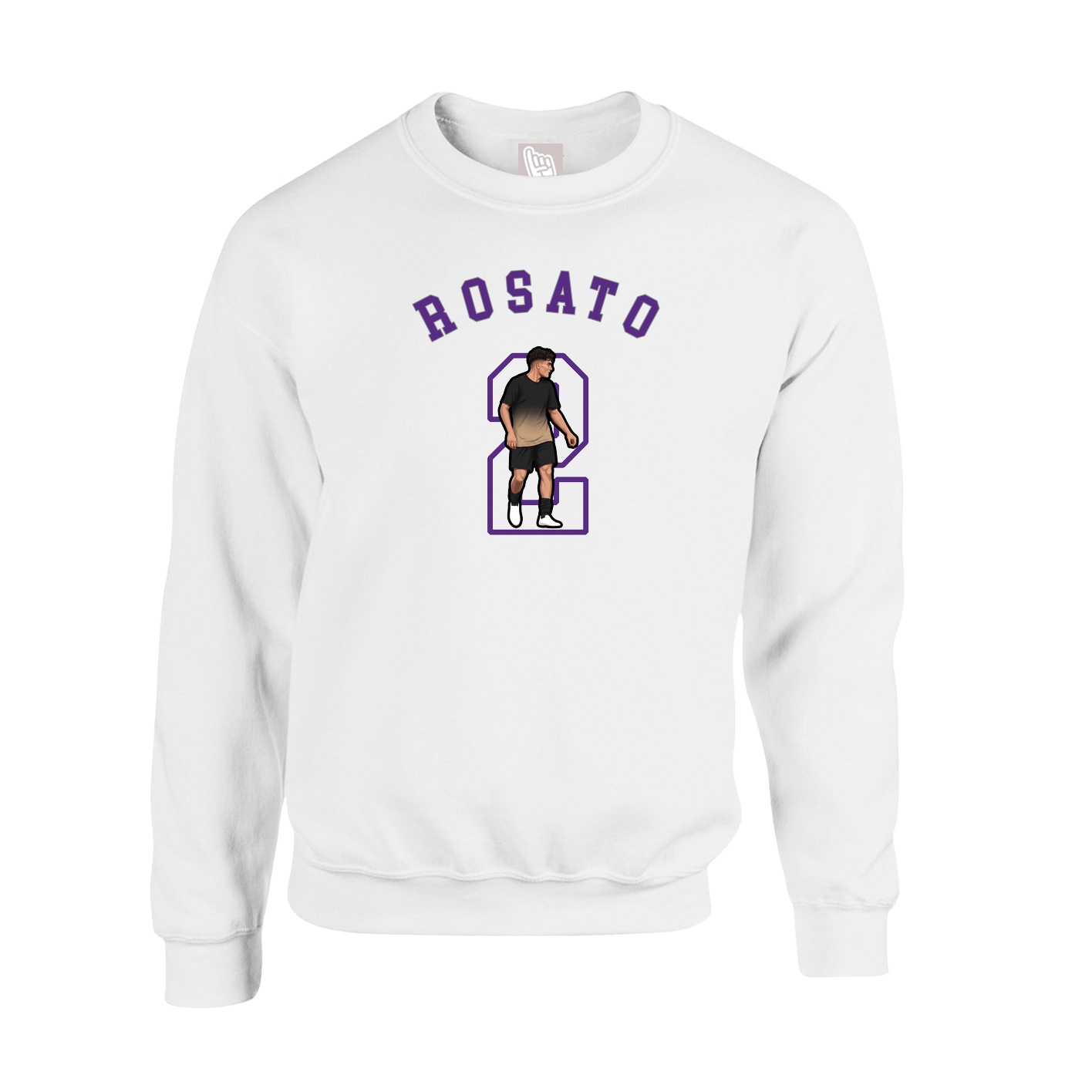 Fleece Crew — Shirsey Arch in White