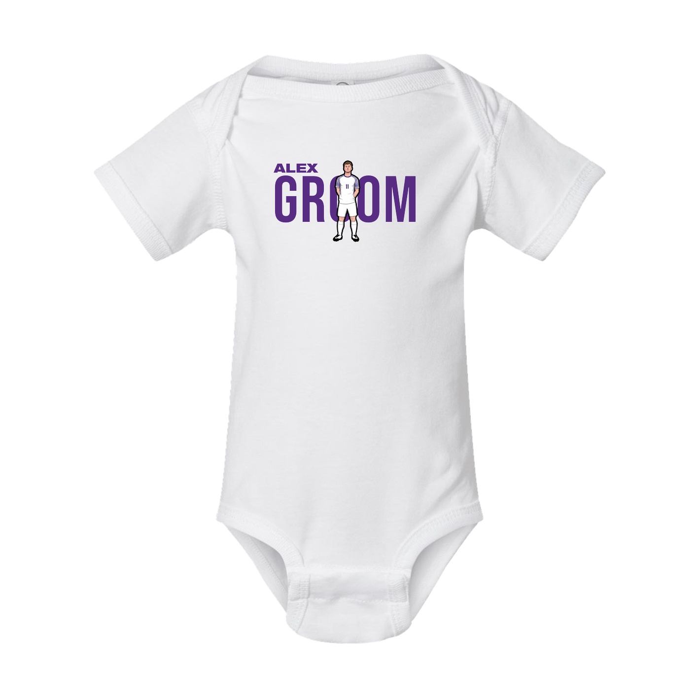 Baby Onesie — Player Name in White