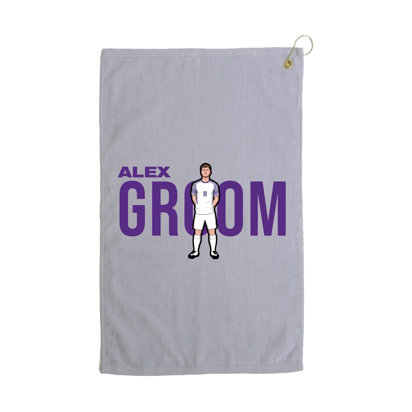 Golf Towel — Player Name in Grey