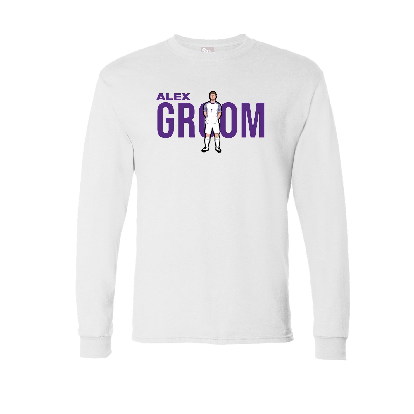 Long Sleeve Tee — Player Name in White