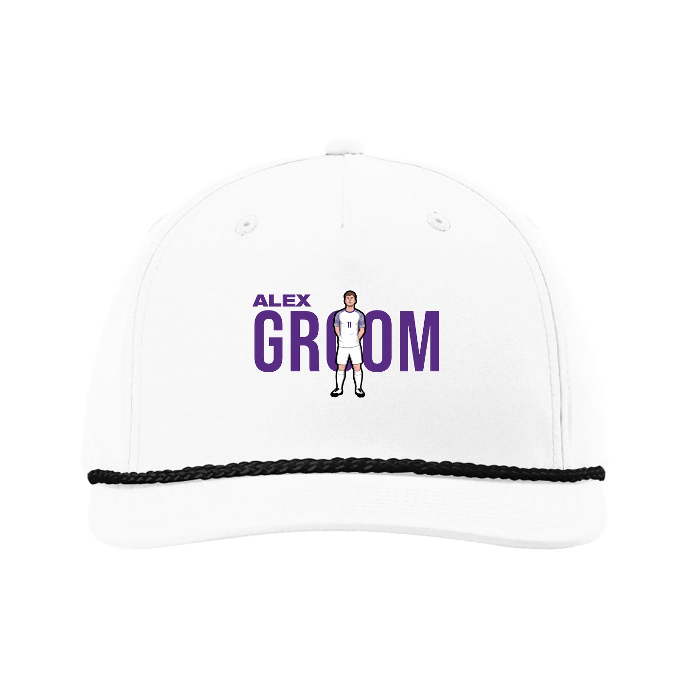 Five-Panel Classic Rope Cap — Player Name in White