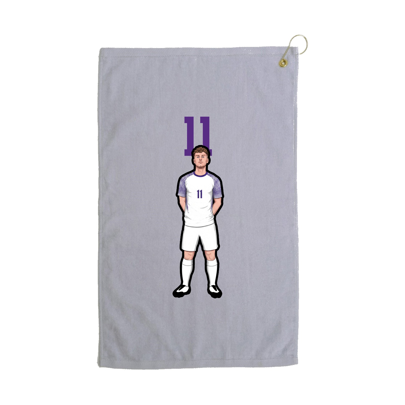 Golf Towel — Number Top in Grey