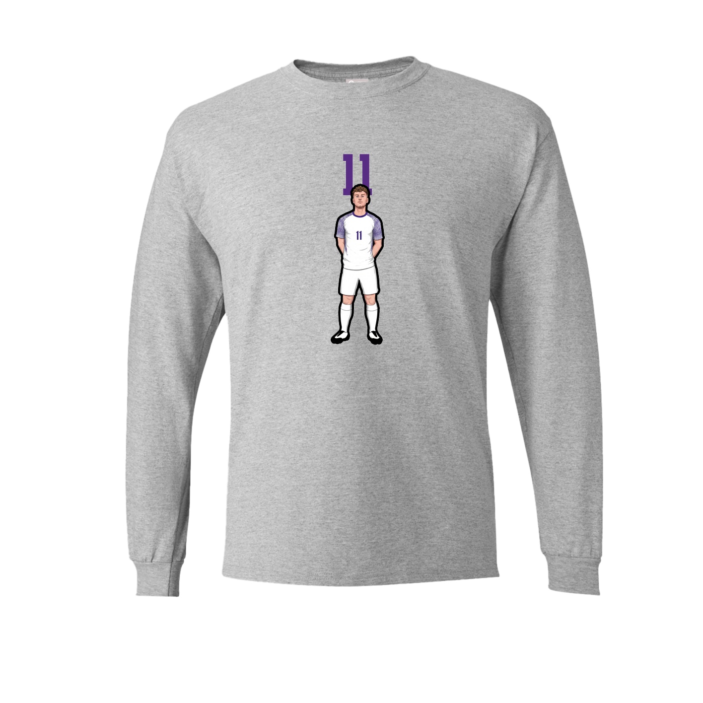 Long Sleeve Tee — Number Top in Grey