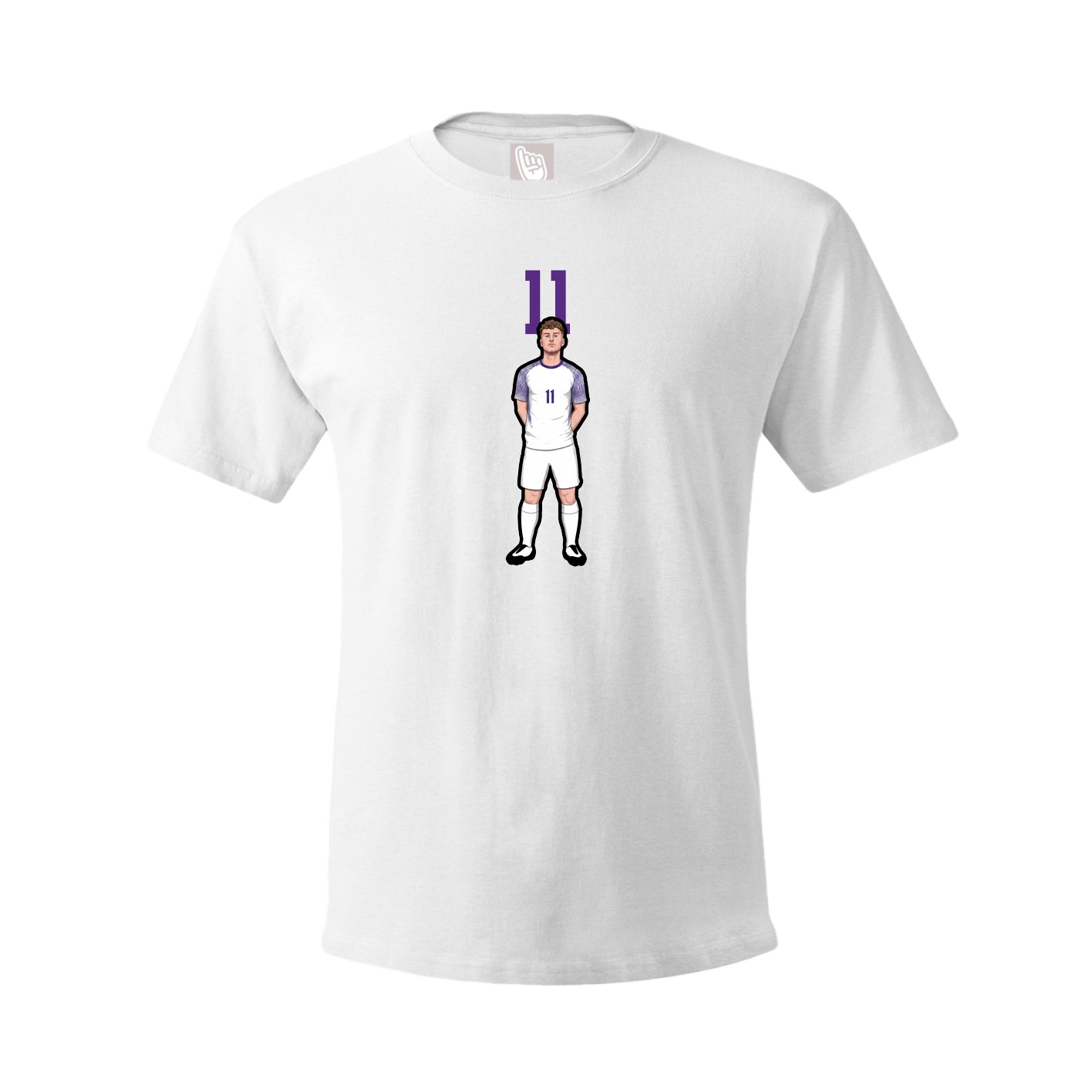 Youth Tee — Number Top in White
