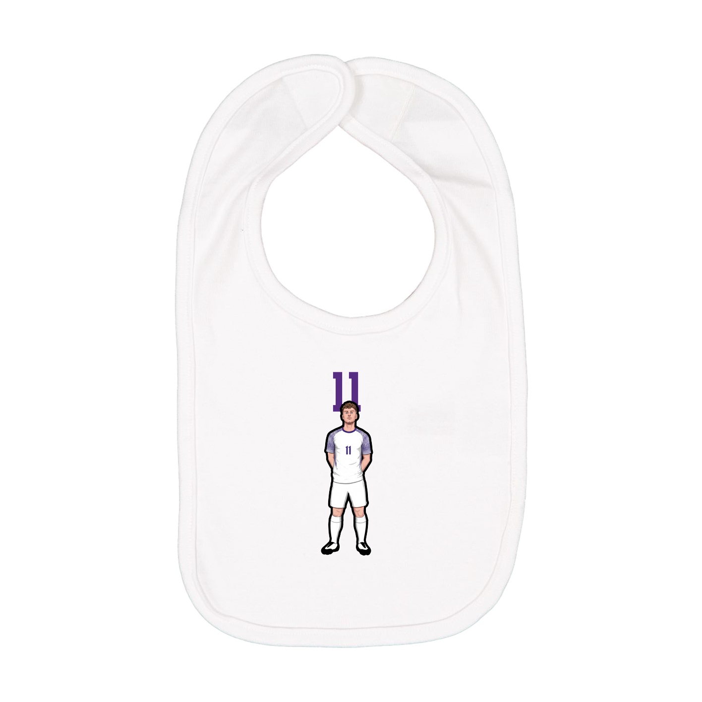 Infant Bib — Number Top in White
