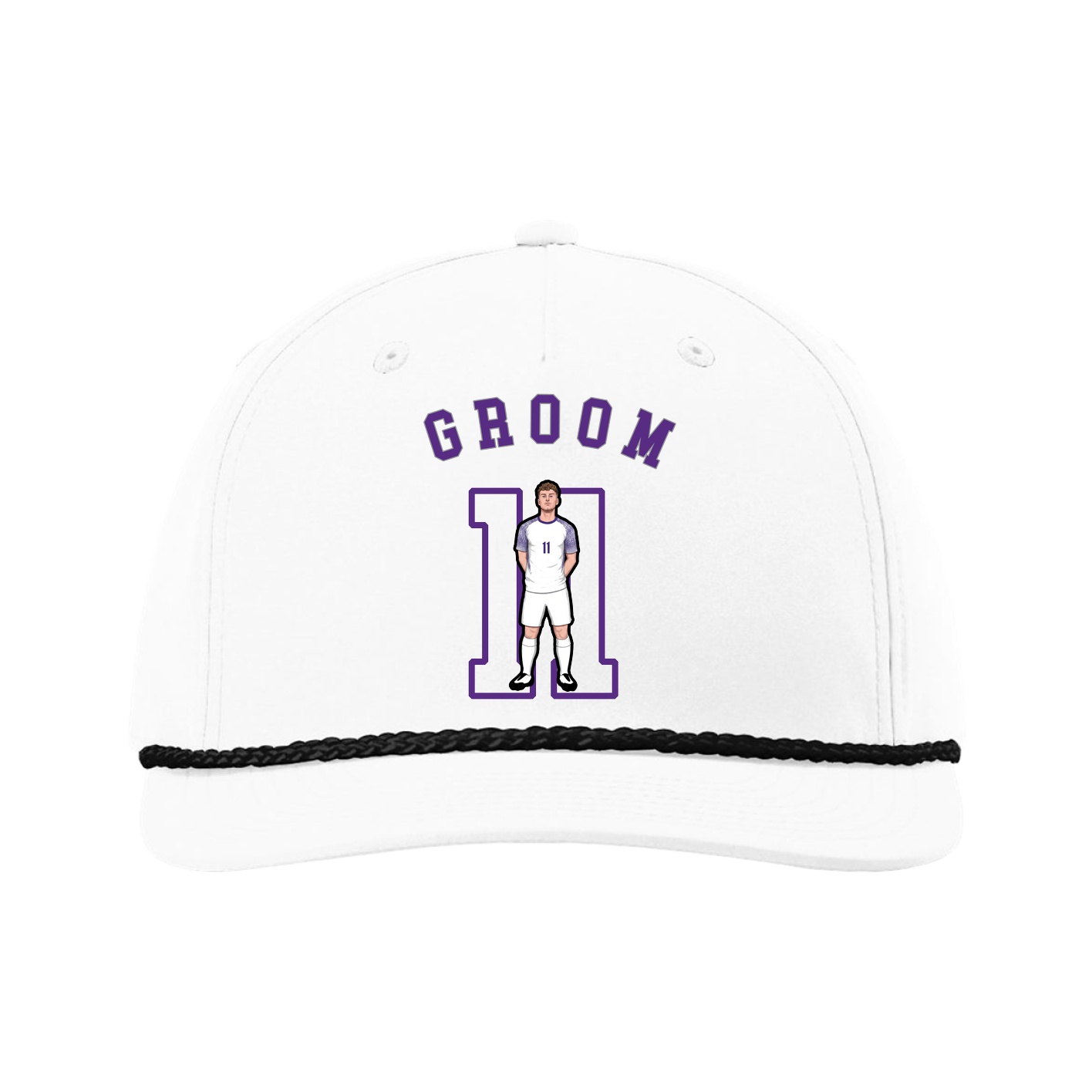 Five-Panel Classic Rope Cap — Shirsey Arch in White