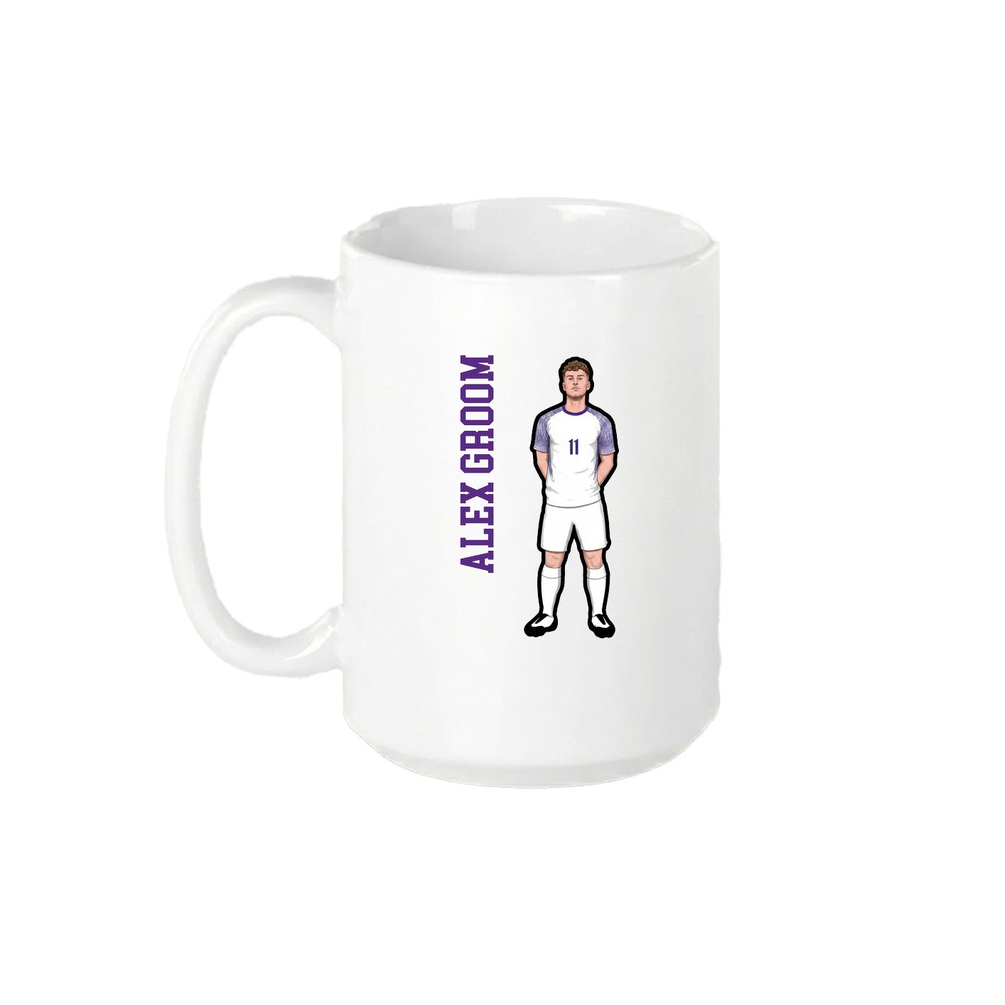 15oz Coffee Mug — Name Vertical in White