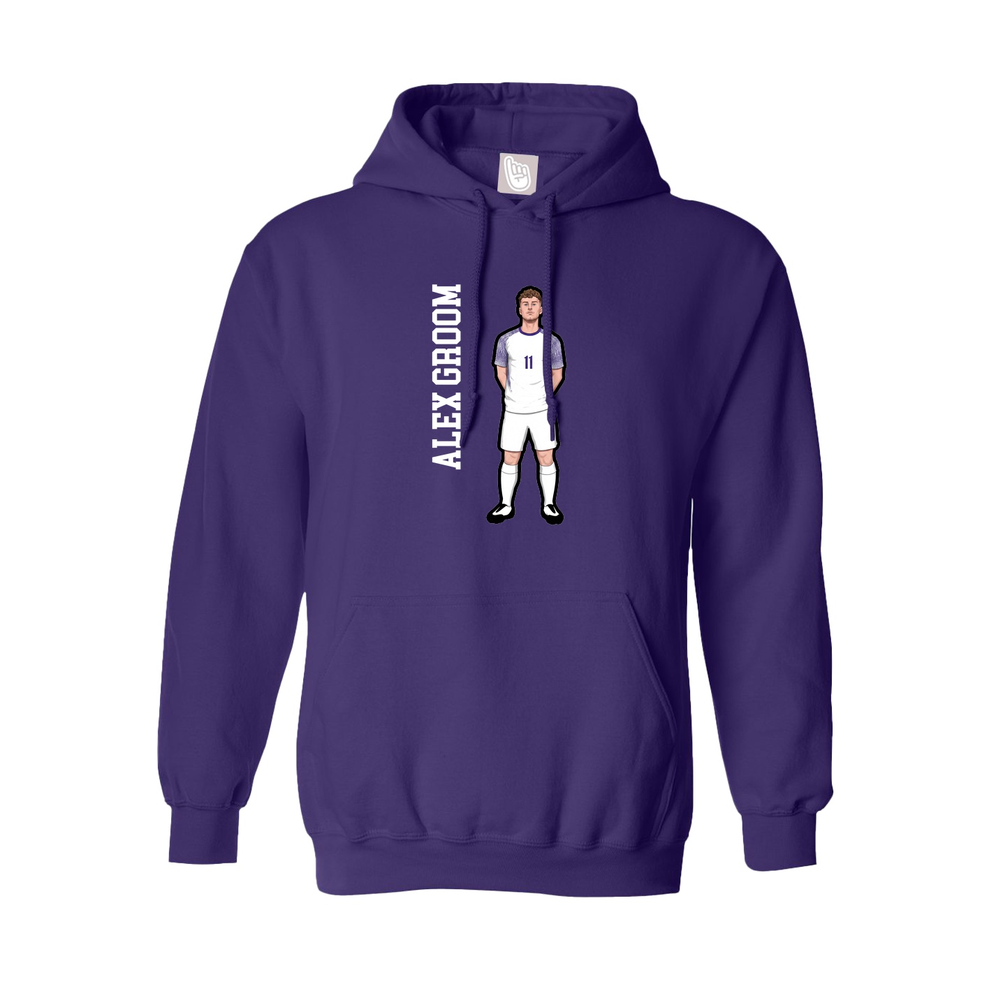 Hoodie — Name Vertical in Purple