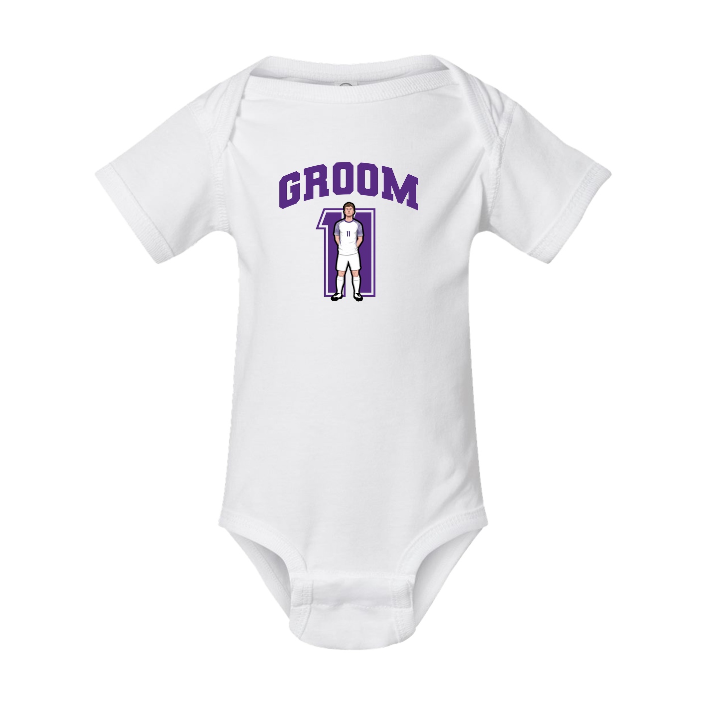 Baby Onesie — Number in White