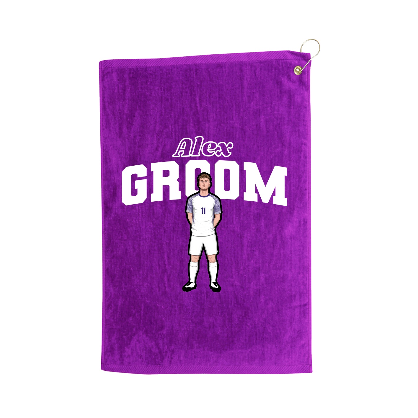 Golf Towel — Name Arch in Purple