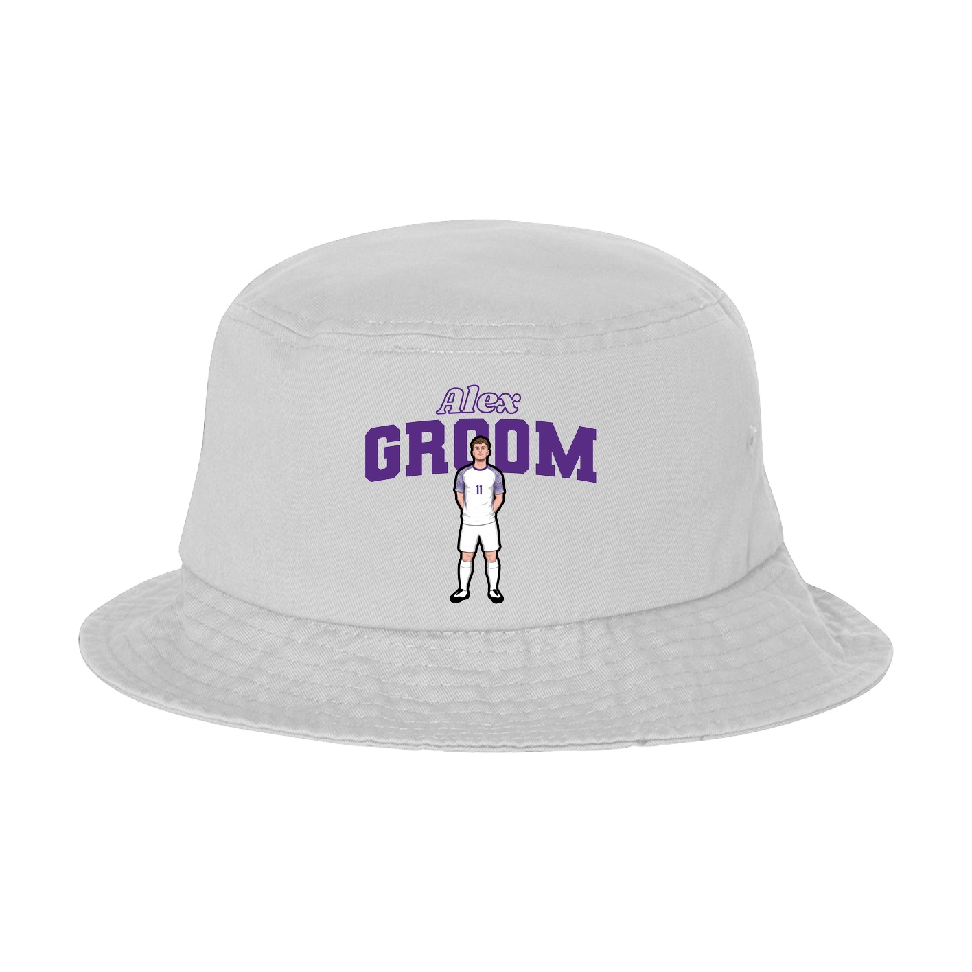 Bucket Cap — Name Arch in White