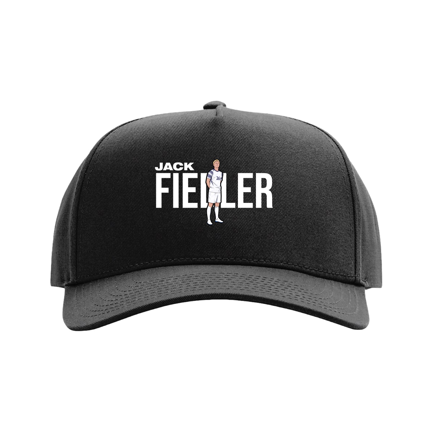 Full Fabric Five-Panel Champ Cap — Player Name in Black