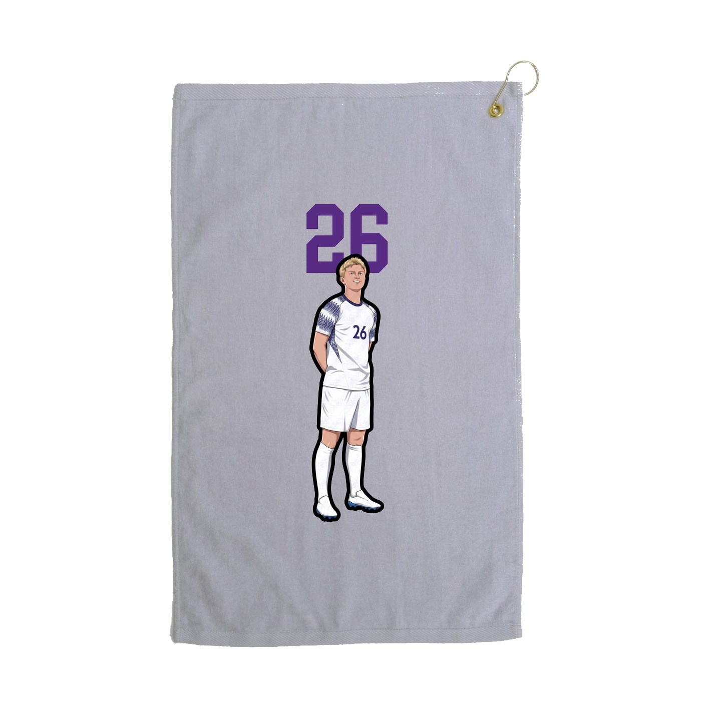 Golf Towel — Number Top in Grey