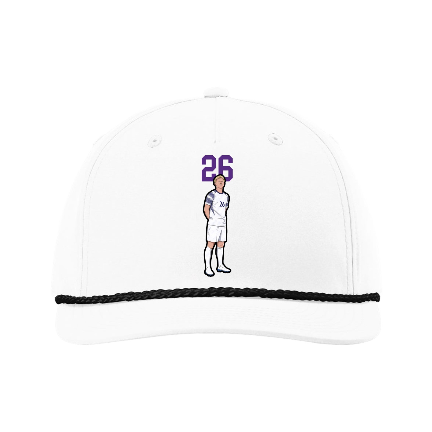 Five-Panel Classic Rope Cap — Number Top in White