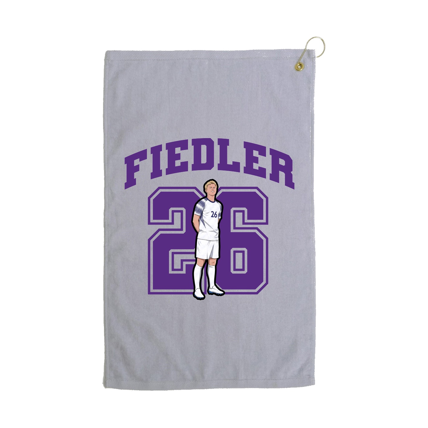 Golf Towel — Number in Grey