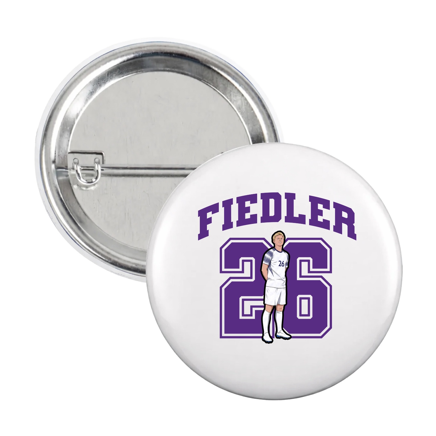Game Day Button — Number in White