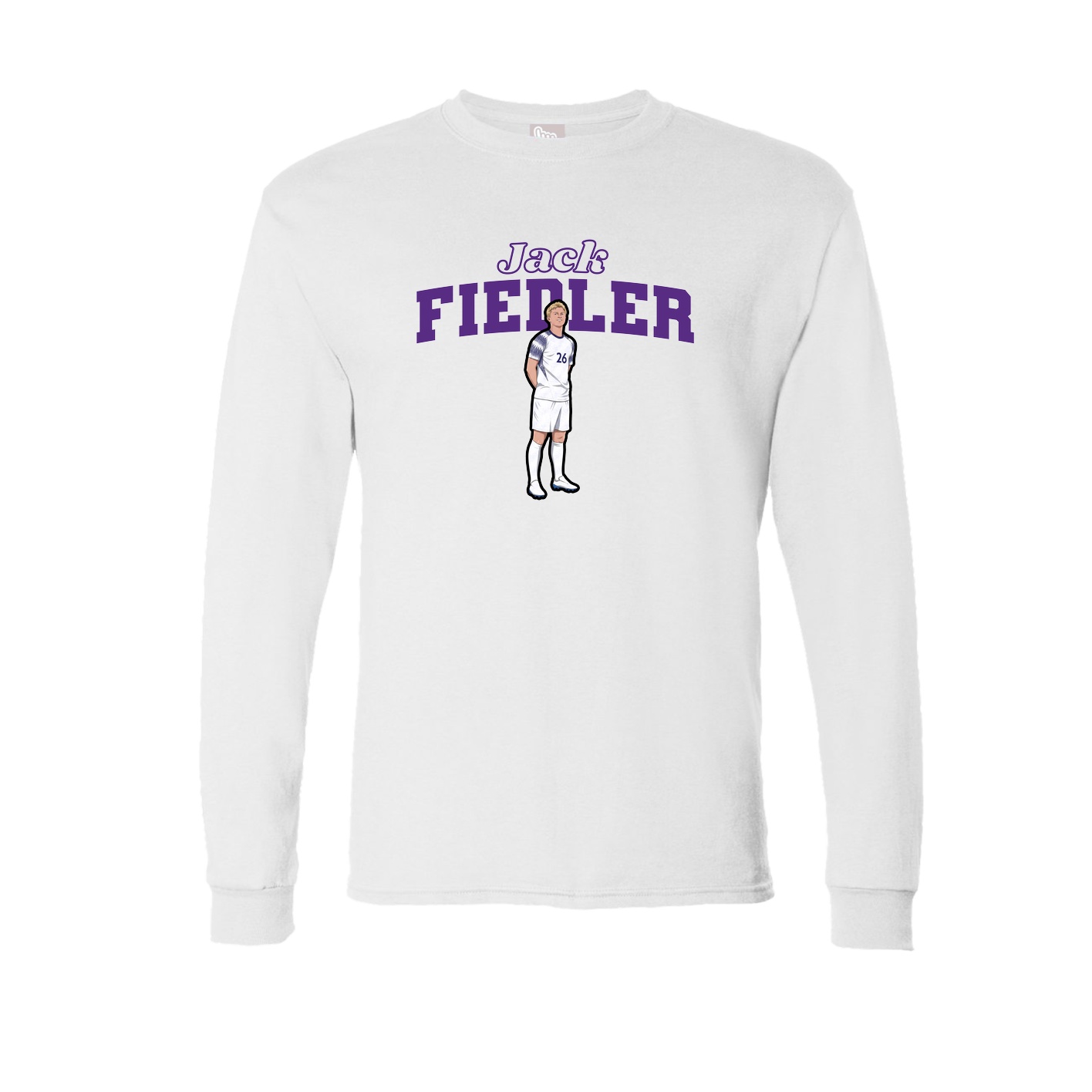 Long Sleeve Tee — Name Arch in White