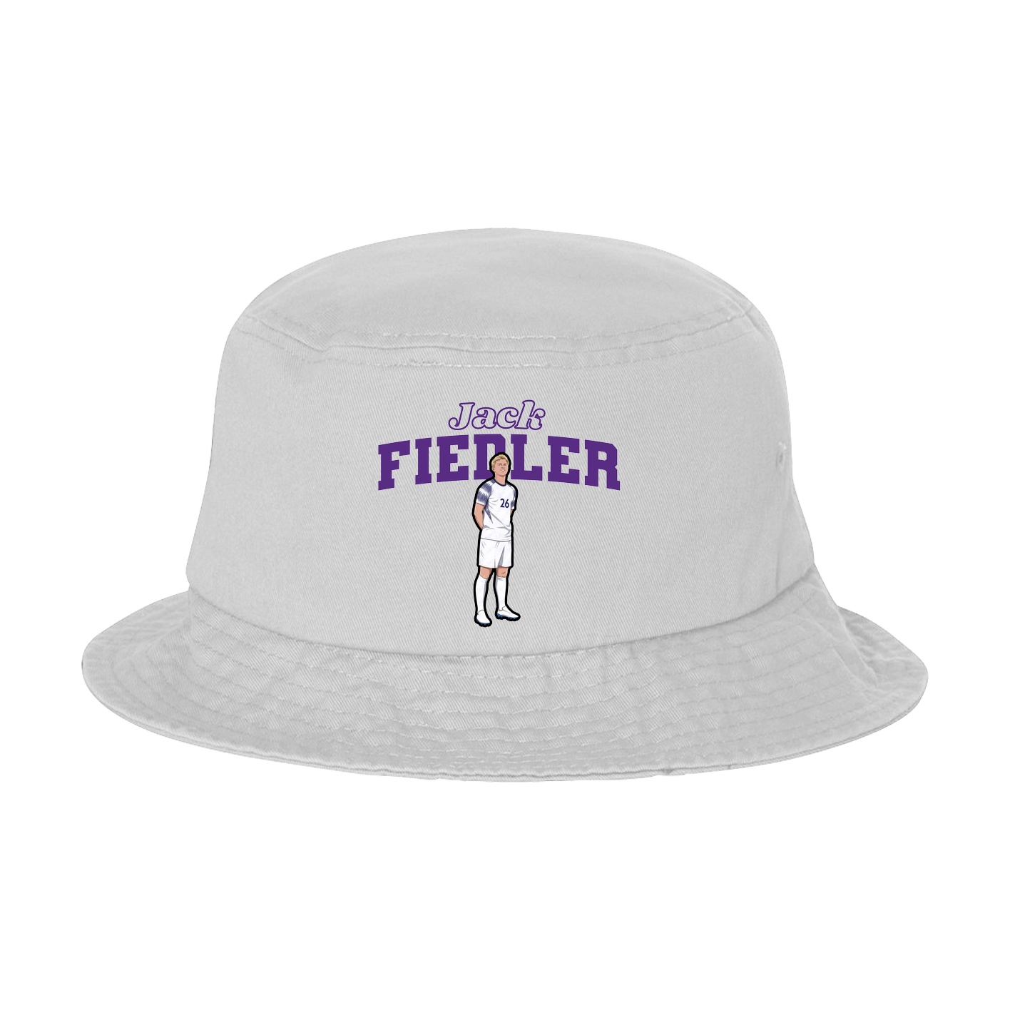Bucket Cap — Name Arch in White