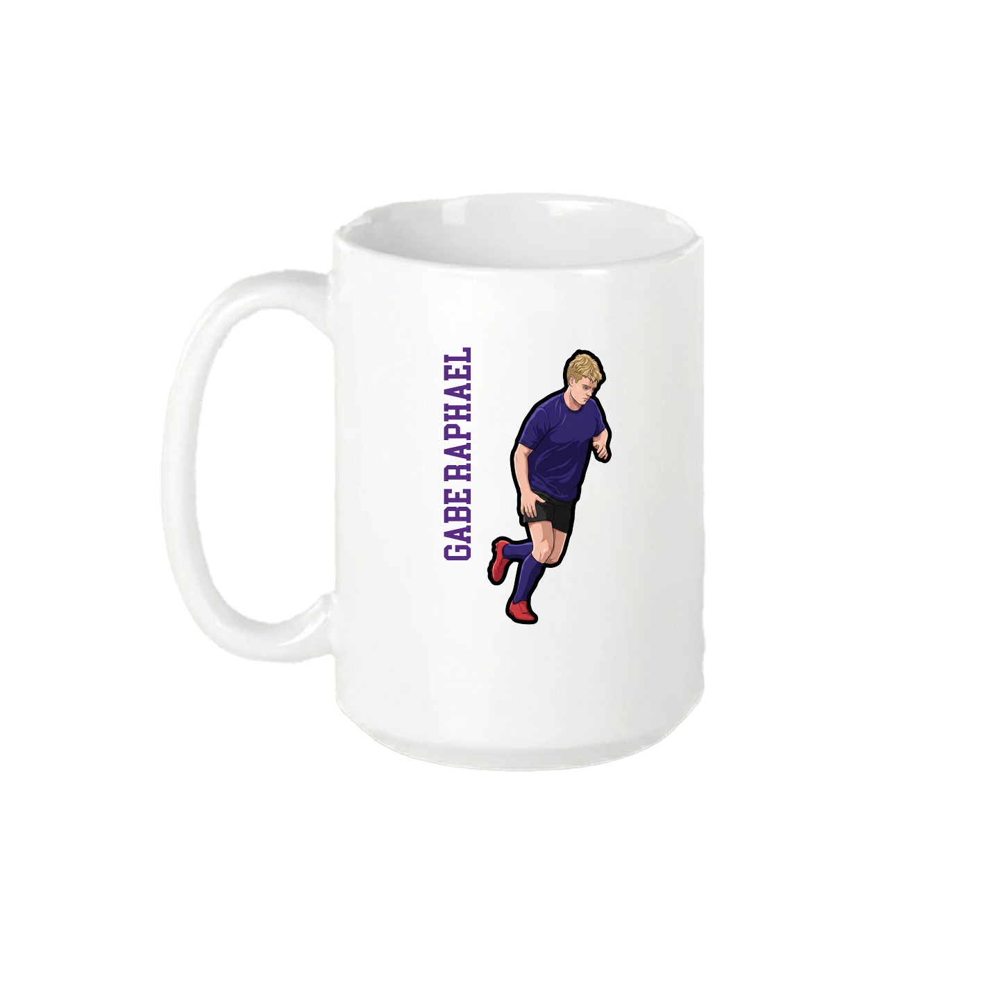 15oz Coffee Mug — Name Vertical in White