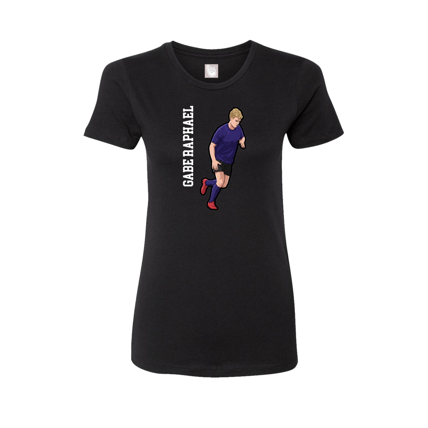 Fitted Women's Tee — Name Vertical in Black