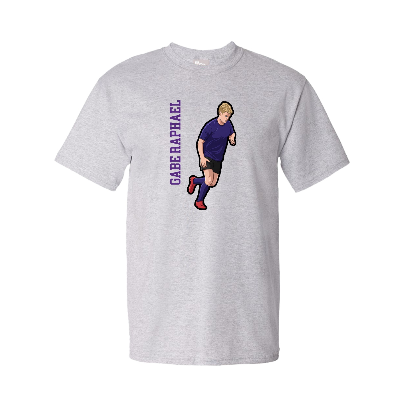 Youth Tee — Name Vertical in Grey