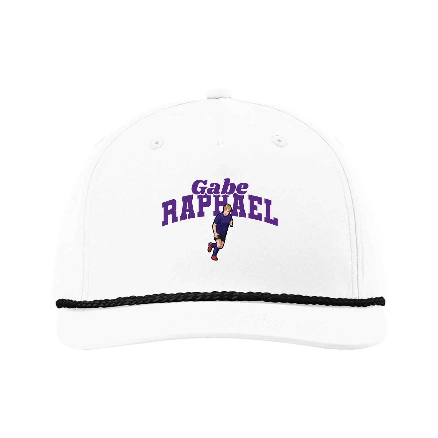 Five-Panel Classic Rope Cap — Signature Arch in White