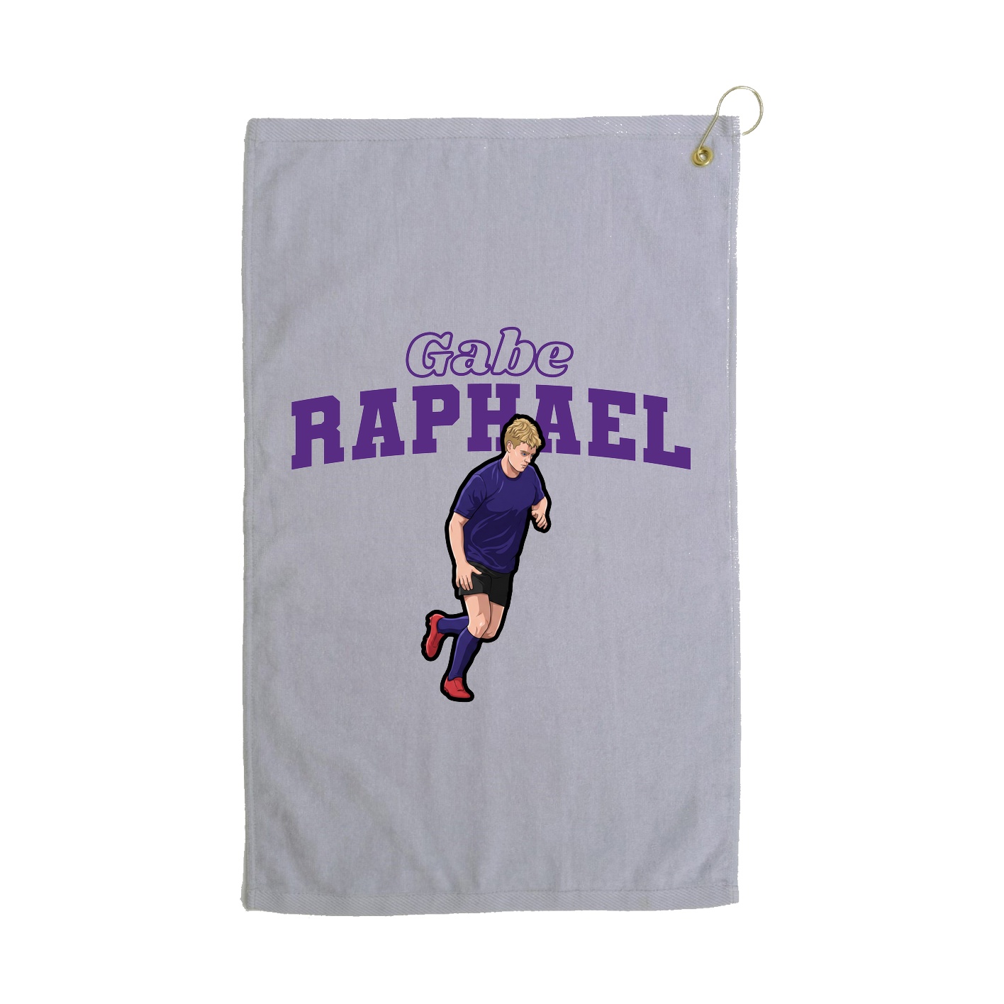 Golf Towel — Name Arch in Grey