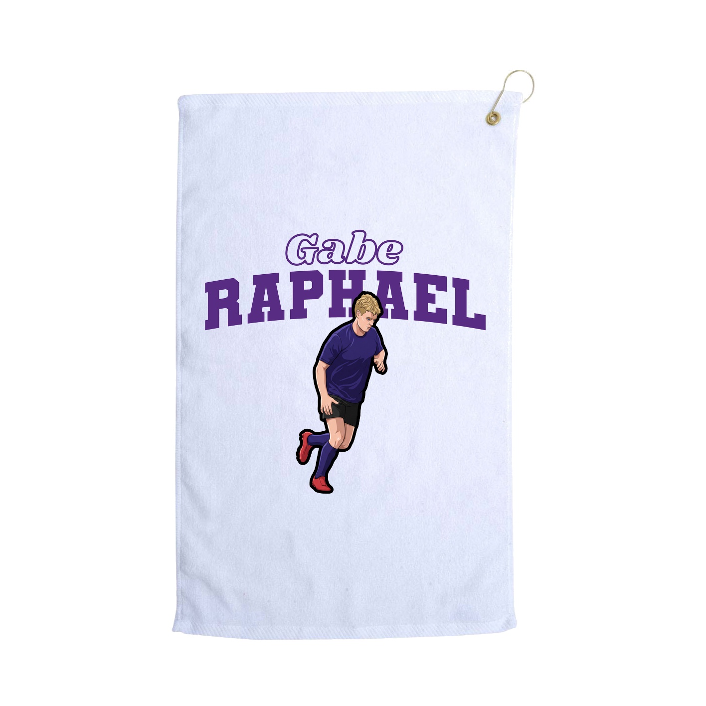 Golf Towel — Name Arch in White