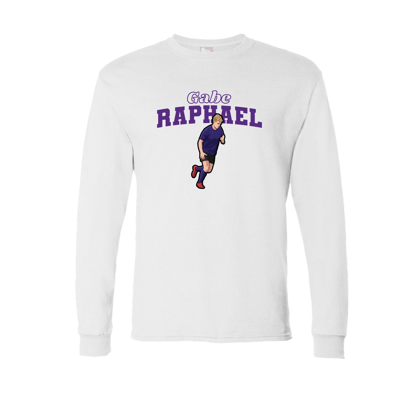 Long Sleeve Tee — Name Arch in White