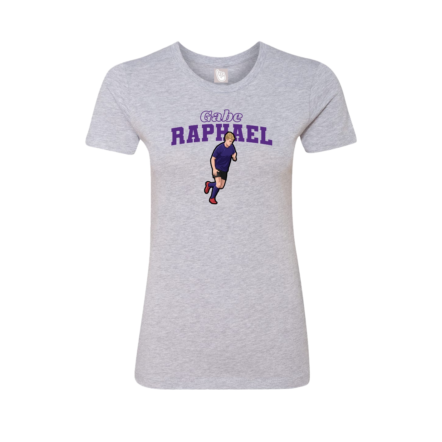 Fitted Women's Tee — Name Arch in Grey