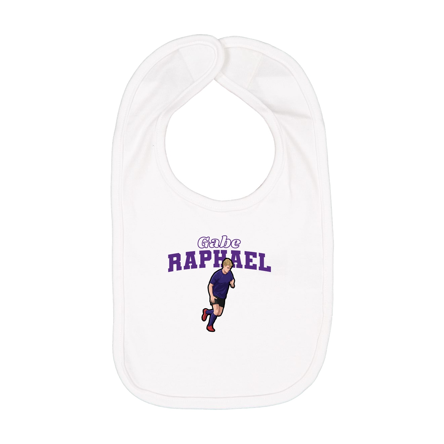 Infant Bib — Name Arch in White