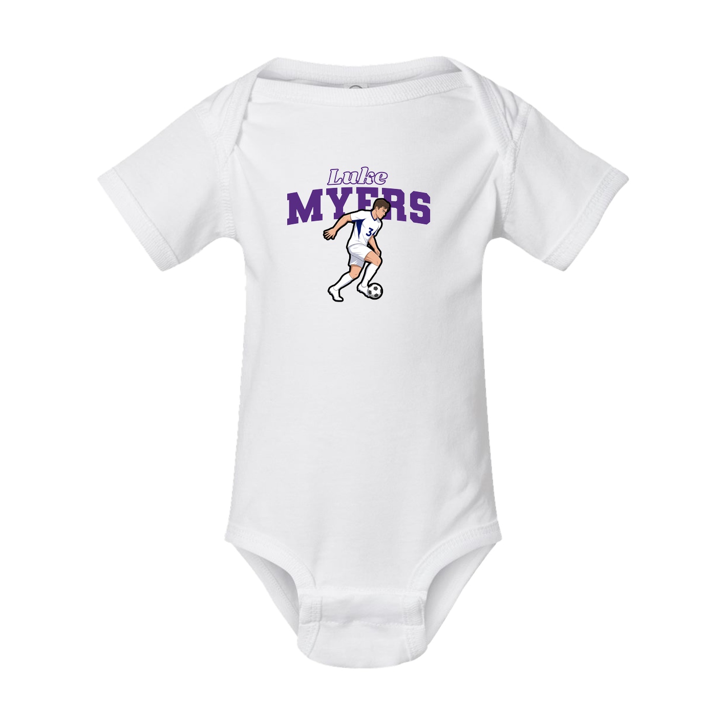 Baby Onesie — Name Arch in White