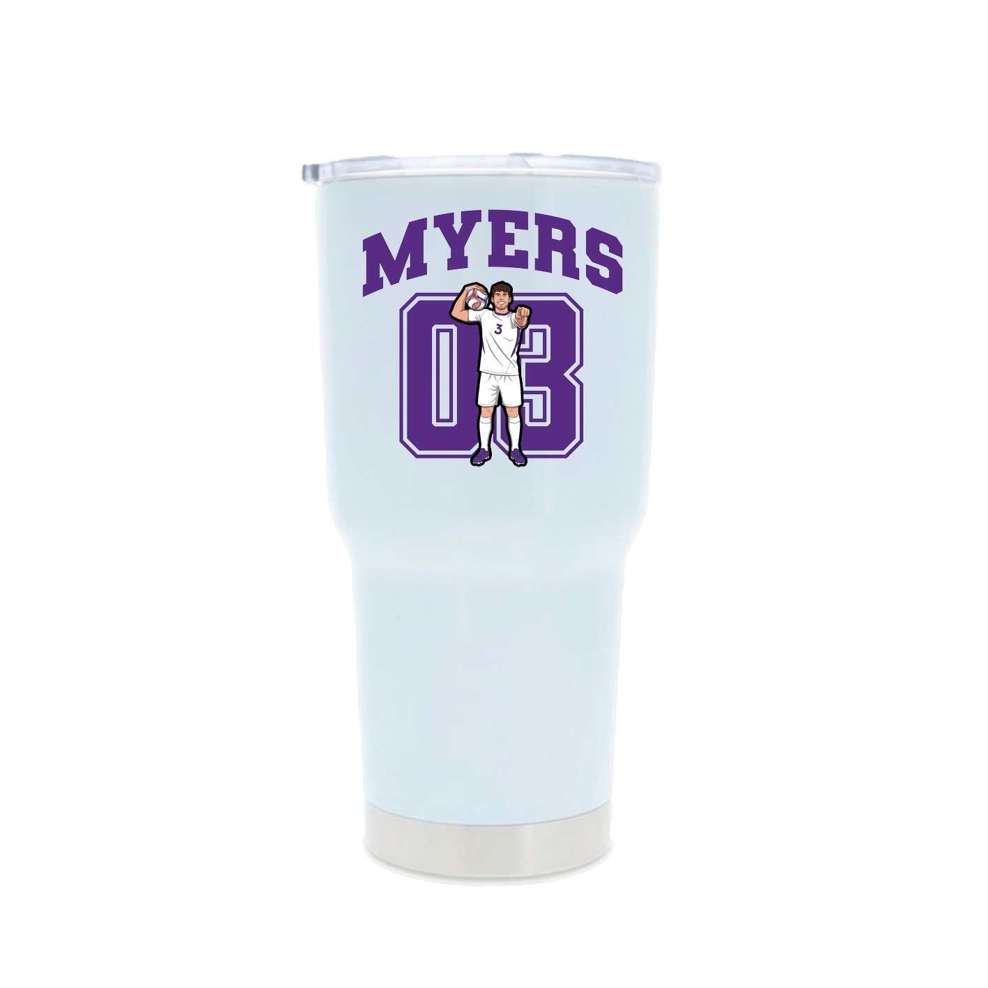 30oz Stainless Steel Tumbler — Number in White