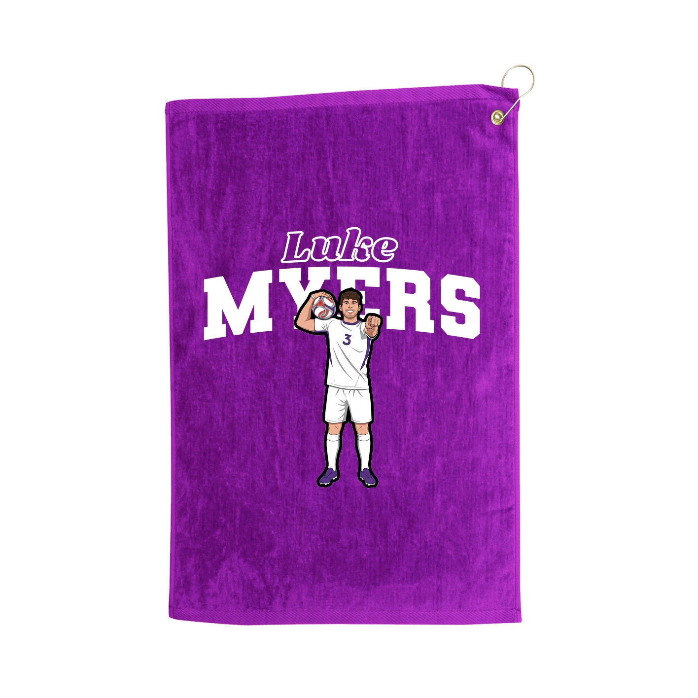 Golf Towel — Name Arch in Purple