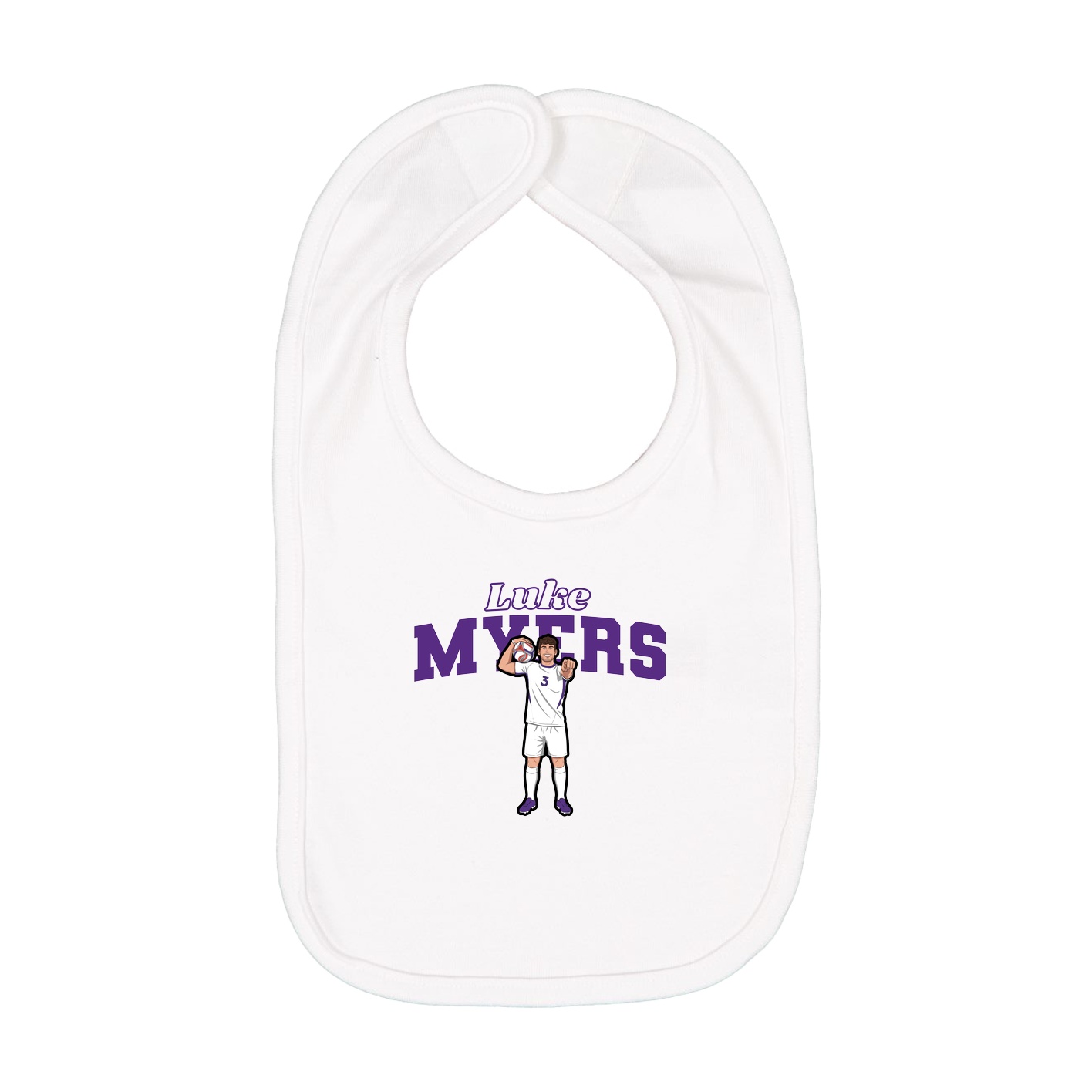 Infant Bib — Name Arch in White